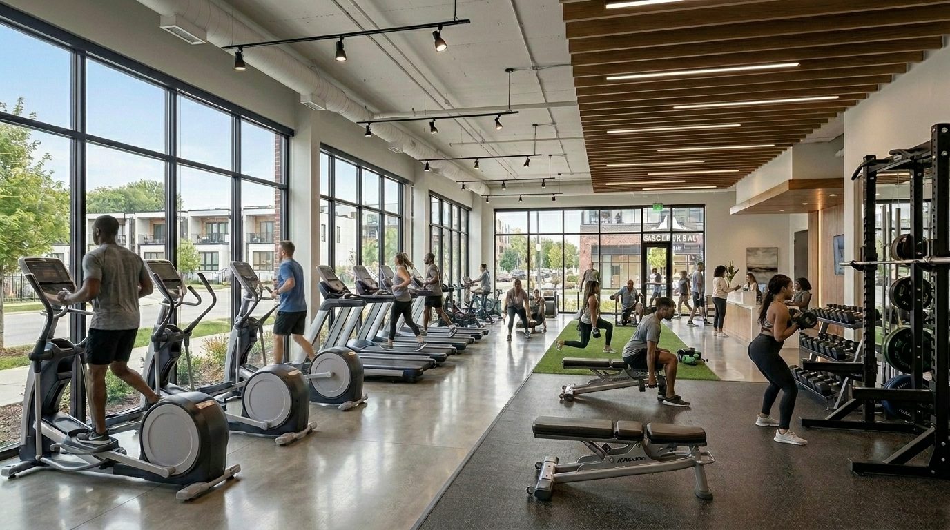 Rendering of the proposed resident fitness and wellness.